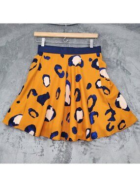 3.1 Phillip Lim Target Leopard Print Skirt Orange Blue Size 8 NWOT Flirty Mini